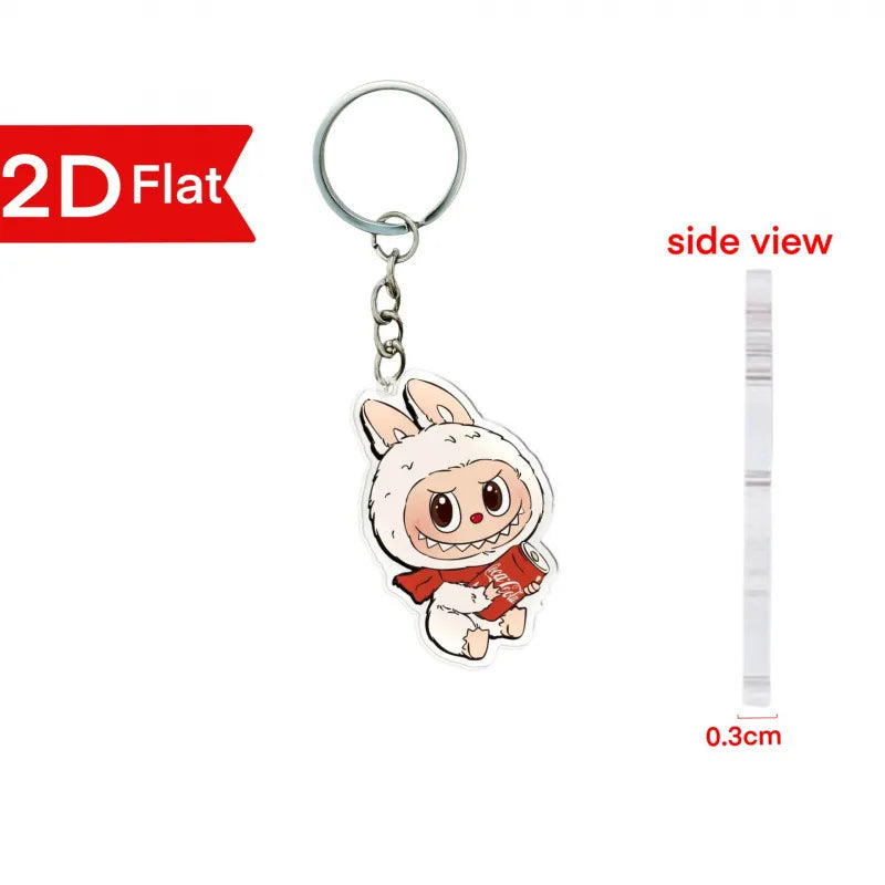 Labubu Flat Friends 2D Keychain Acrylic Keychain