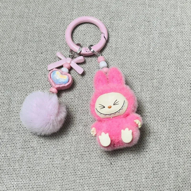 Labuboo Pom Pom Fluff Keychain Pink 3D Keychain