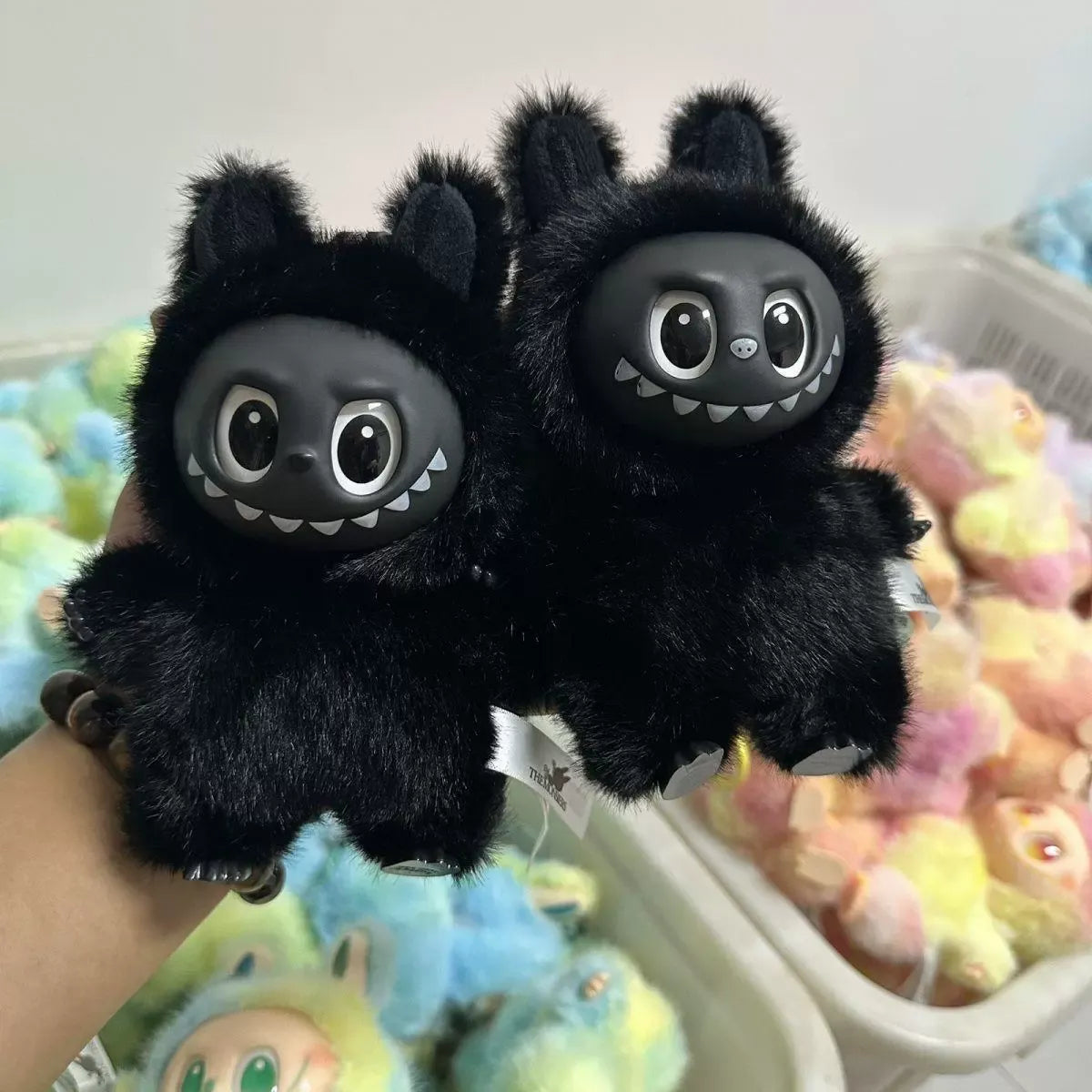 Labubu Dark Edition Macaron Pendant Plush Keychain