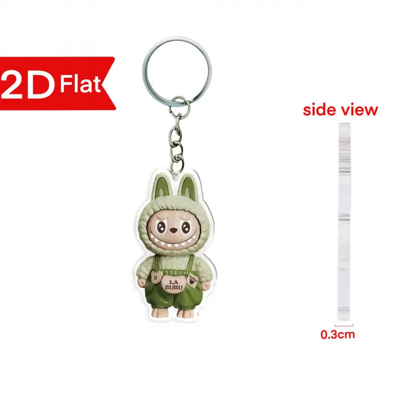 Labubu Flat Friends 2D Keychain Acrylic Keychain