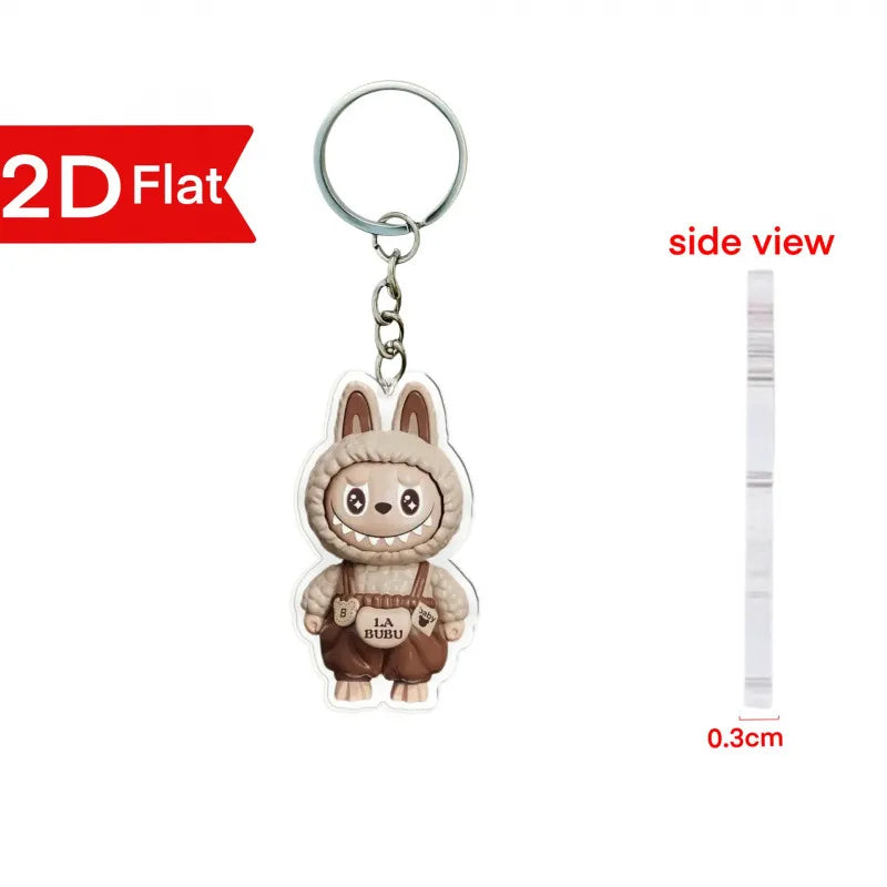 Labubu Flat Friends 2D Keychain Acrylic Keychain