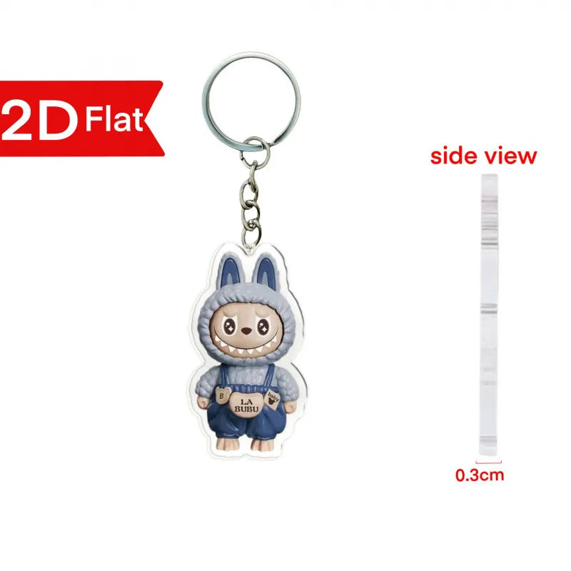 Labubu Flat Friends 2D Keychain Acrylic Keychain