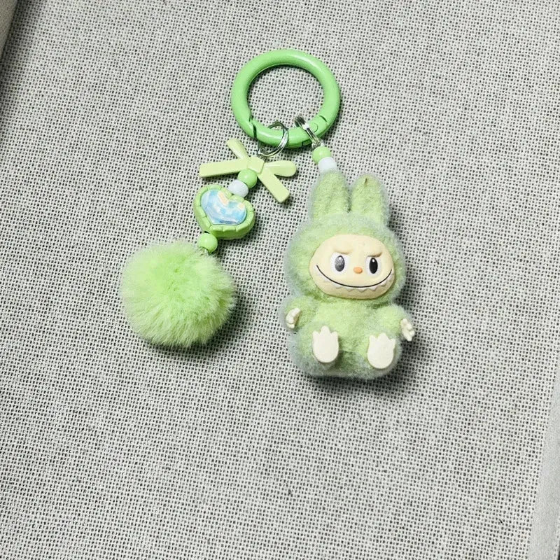 Labuboo Pom Pom Fluff Keychain Green 3D Keychain