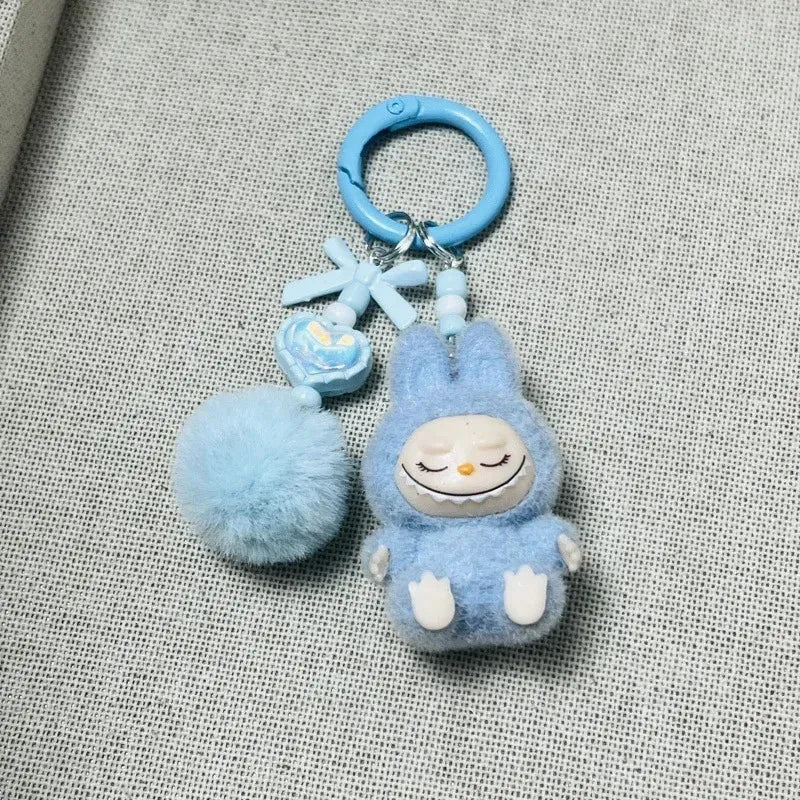 Labuboo Pom Pom Fluff Keychain Light Blue 3D Keychain