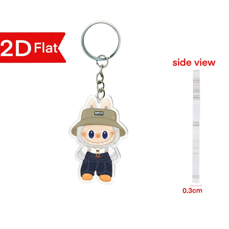 Labubu Flat Friends 2D Keychain Style 2 Acrylic Keychain