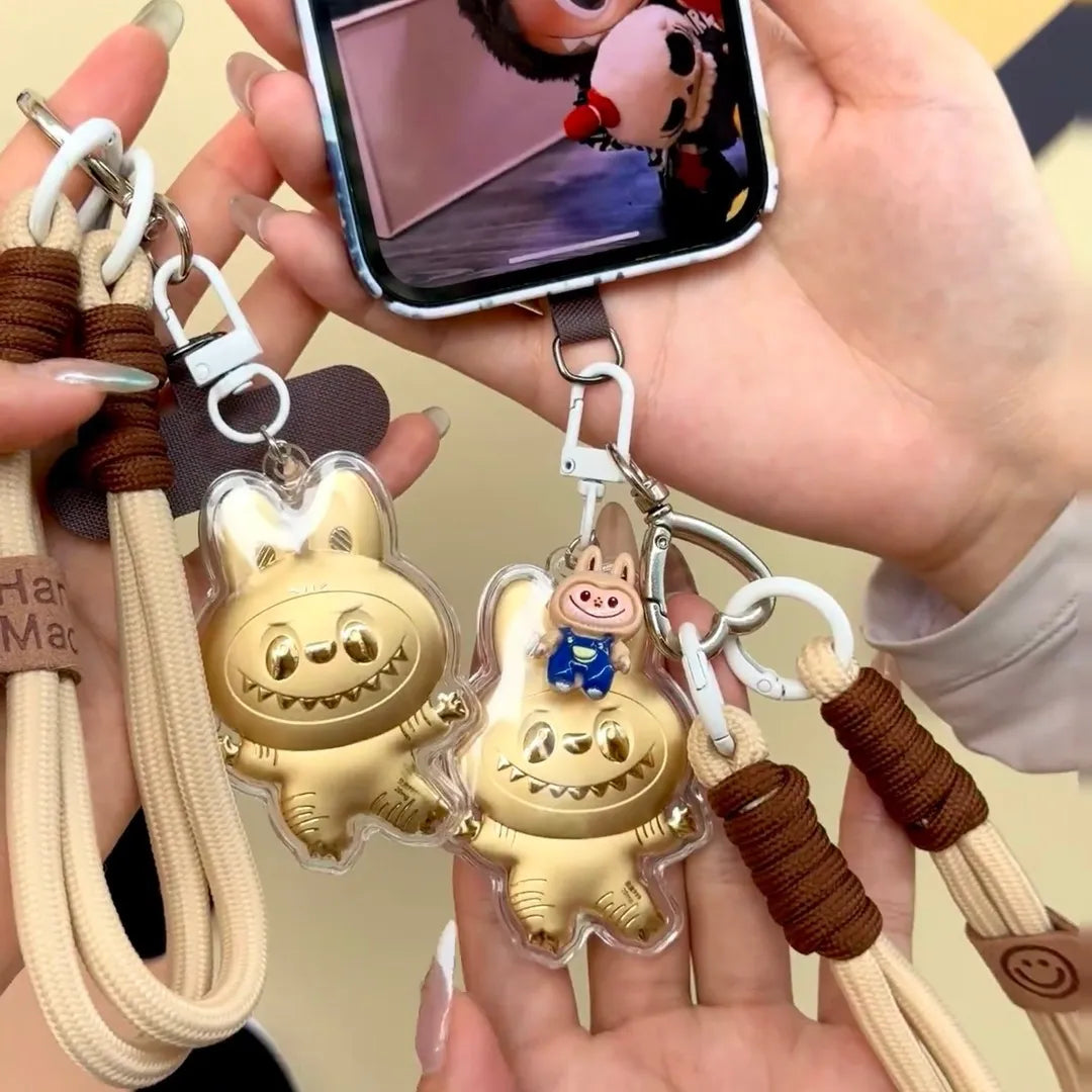 Labubu 20mg Gold Charm Keychain Metal Keychain