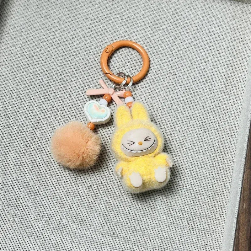Labuboo Pom Pom Fluff Keychain Yellow 3D Keychain