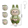 Labubu Jumpsuit Face Changing Keychain Green Expression Keychain