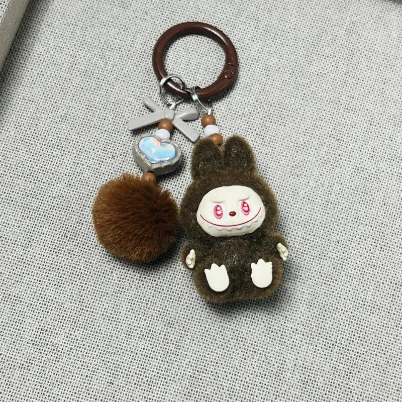 Labuboo Pom Pom Fluff Keychain Brown 3D Keychain