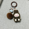 Labuboo Pom Pom Fluff Keychain Brown 3D Keychain