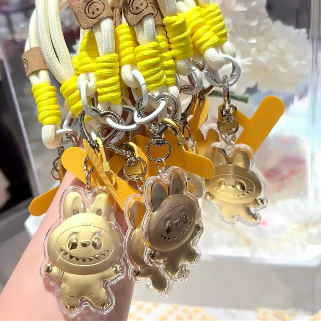 Labubu 20mg Gold Charm Keychain Metal Keychain