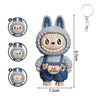 Labubu Jumpsuit Face Changing Keychain Blue Expression Keychain