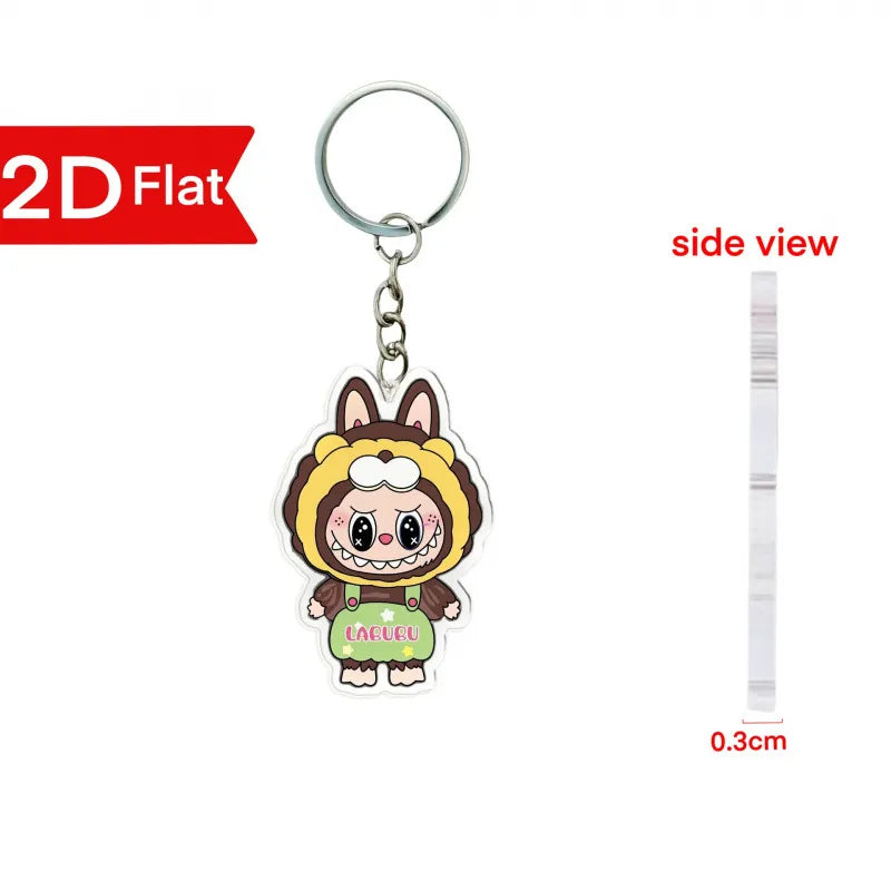Labubu Flat Friends 2D Keychain Acrylic Keychain