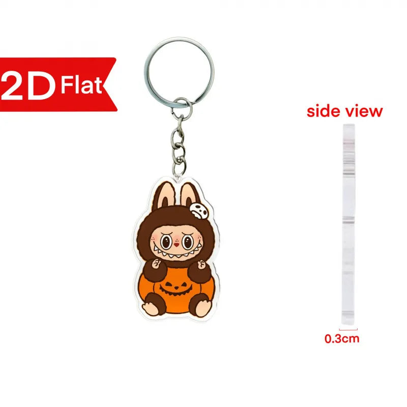 Labubu Flat Friends 2D Keychain Acrylic Keychain