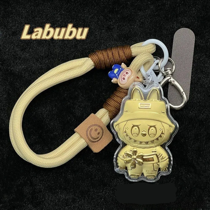 Labubu 20mg Gold Charm Keychain Style 1 Metal Keychain