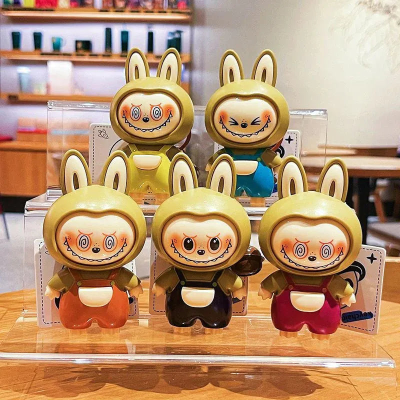 4 in 1 Mood Labubu Face Changing Keychain Expression Keychain