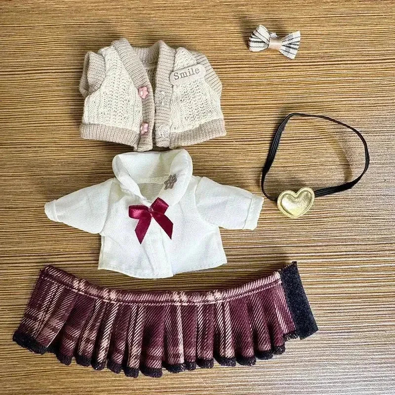 Handmade Labubu School Uniform Outfit Doll Outfit