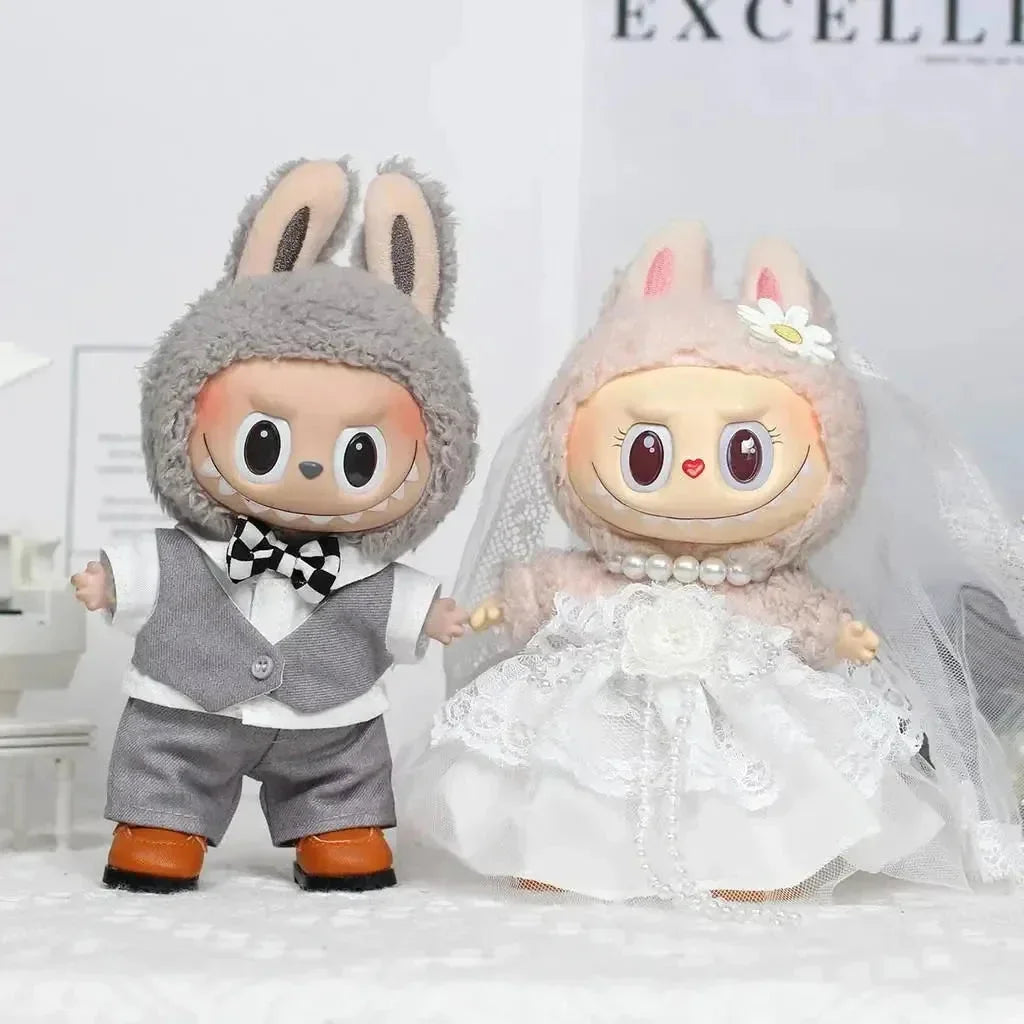 Handmade Wedding Couple Labubu Outfit Doll Outfit