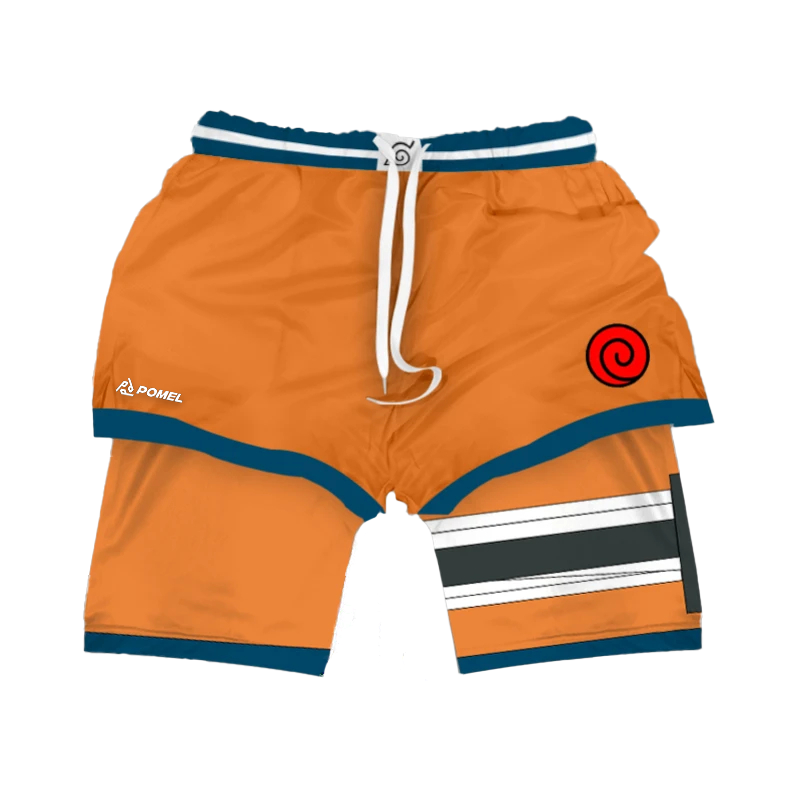 HIDDEN LEAF ORANGE PERFORMANCE SHORTS Performance shorts