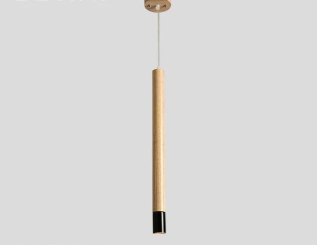 Calarbo™ Ambrose - Modern Nordic Long Hanging Wood Light Black Large - 1.5" x 22" Light
