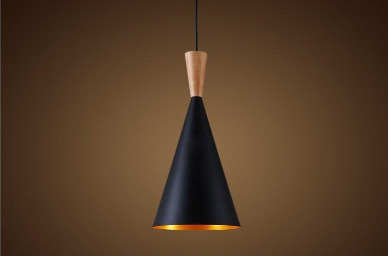 Calarbo™ Jule - Modern Iron Pendant Light Cone - 16" x 7.5" Black
