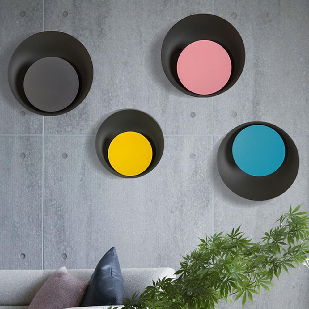 Calarbo™ Grais - Modern Nordic Macaroon Moon LED Wall Lamp Black & Yellow Small - 10.5" Light