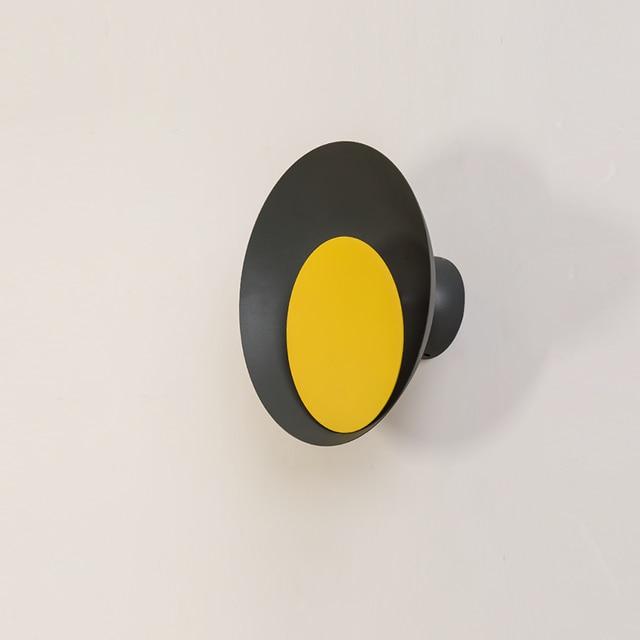 Calarbo™ Grais - Modern Nordic Macaroon Moon LED Wall Lamp Black & Yellow Large - 13" Light