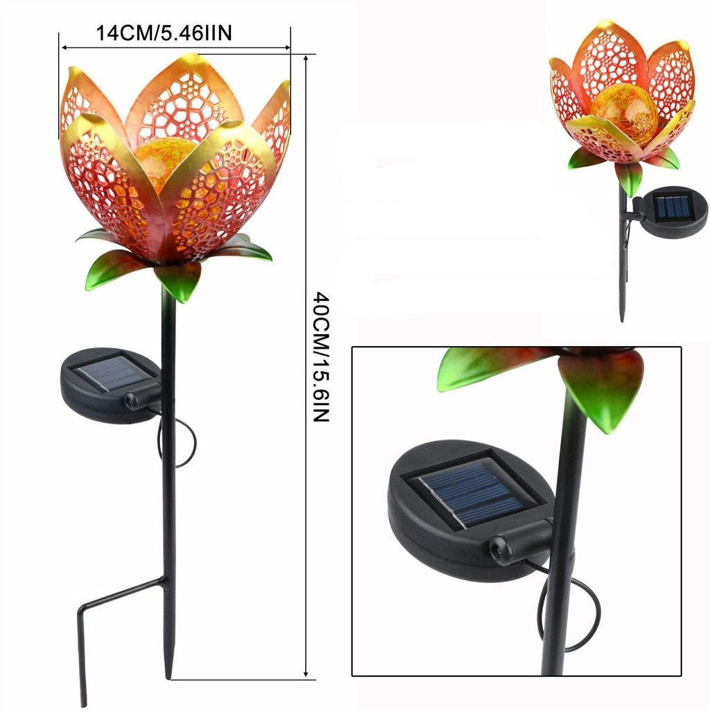 Calarbo™ Solar Hollowed Flower Garden Pathway Stake Light
