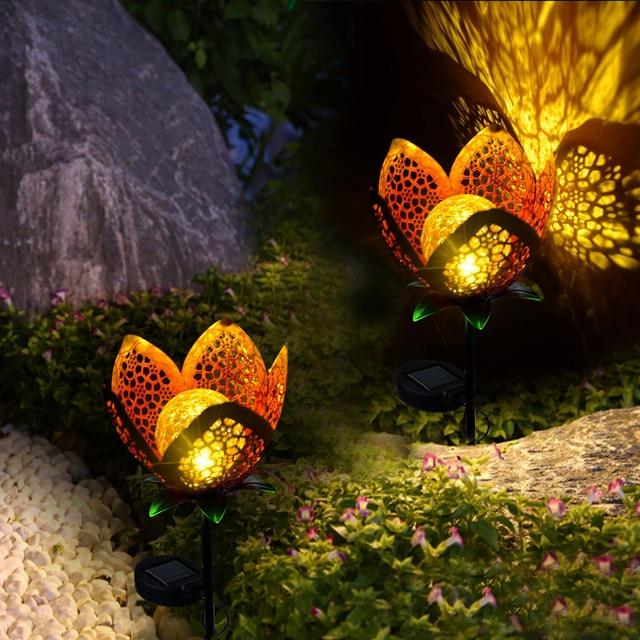 Calarbo™ Solar Hollowed Flower Garden Pathway Stake Light Default Title
