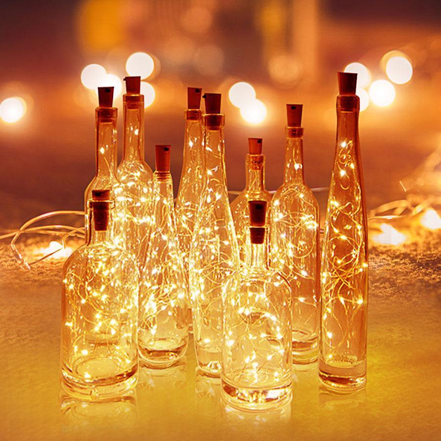 Calarbo™ Brightly - LED Wine Bottle Fairy Lights Warm White 10 LEDS 3’3” Light