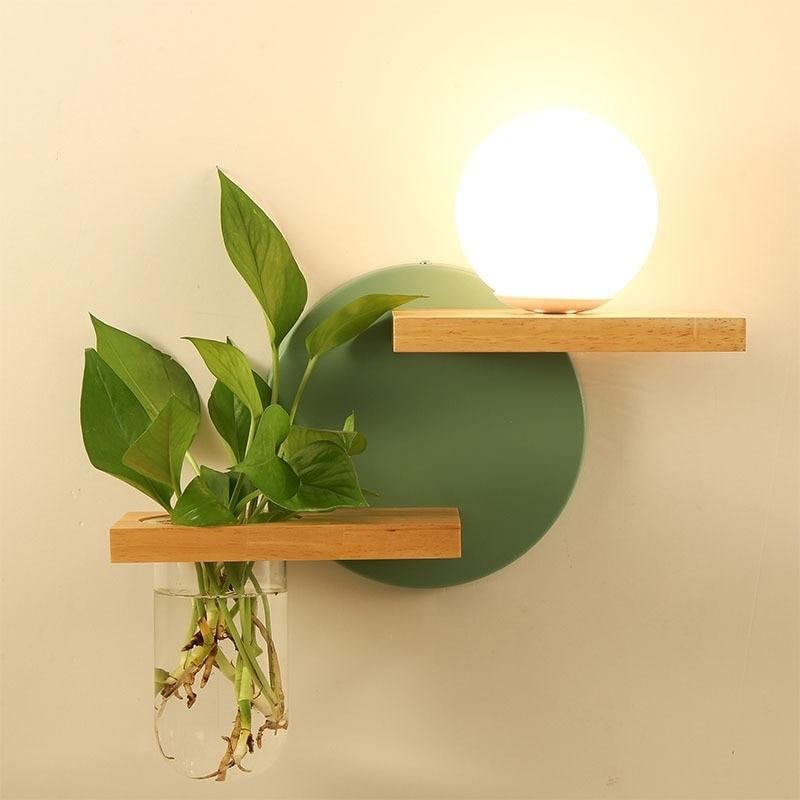 Calarbo™ Lyla - LED Lamp Planter & Shelves Combo Detached Shelves - Green Background Light