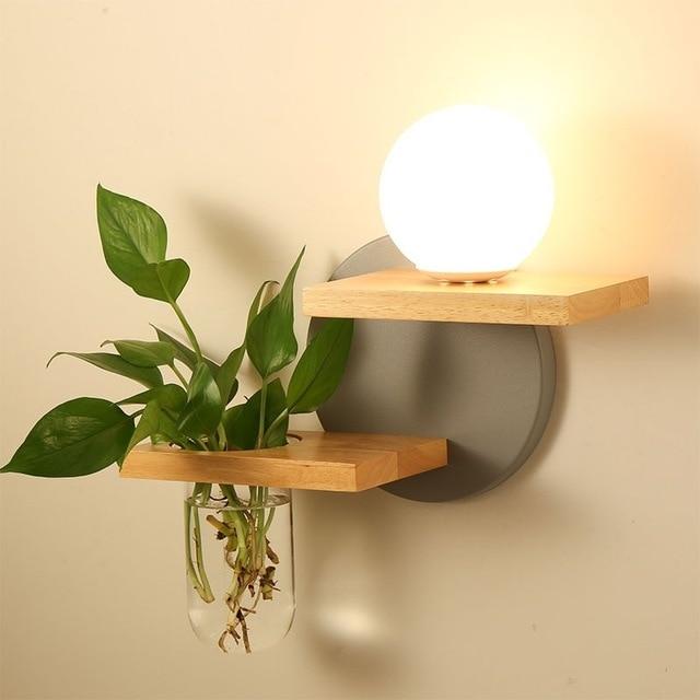 Calarbo™ Lyla - LED Lamp Planter & Shelves Combo Detached Shelves - Gray Background Light