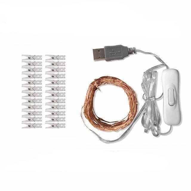 Calarbo™ Strung - LED Fairy Light String with Photo Clips Light