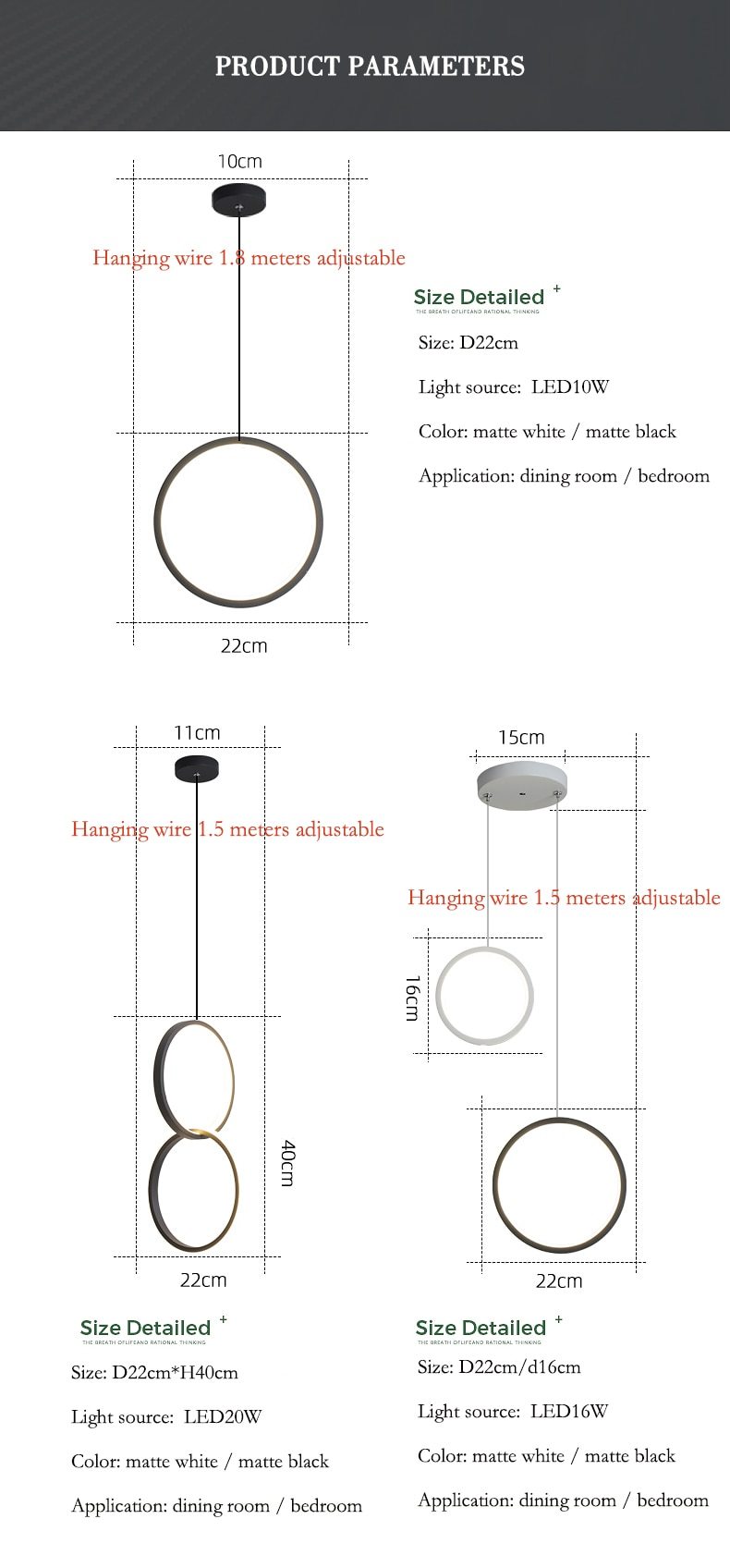 Calarbo™ Kavita - Circular LED Hanging Light