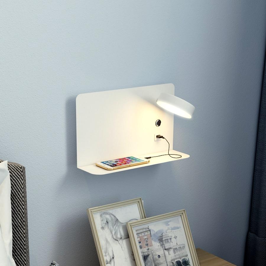 Calarbo™ Rowan - LED Bedside Wall Lamp USB Charger White