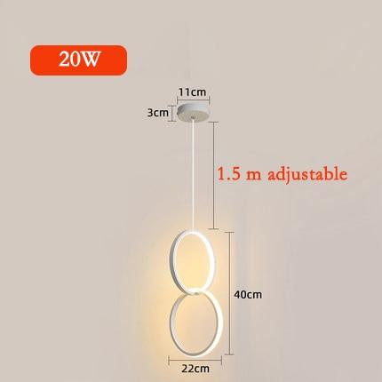 Calarbo™ Kavita - Circular LED Hanging Light Double Round White - 20W