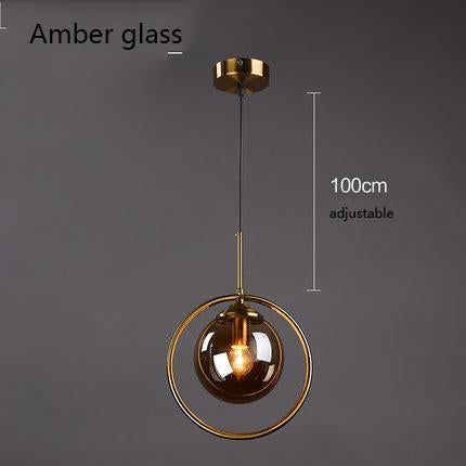 Calarbo™ Silvana - Modern Ring Pendant Light Amber Glass - 1 Bulb