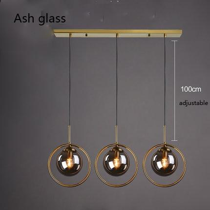 Calarbo™ Silvana - Modern Ring Pendant Light Ash Glass - 3 Bulbs