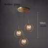 Calarbo™ Silvana - Modern Ring Pendant Light Amber Glass - Uneven 3 Bulbs