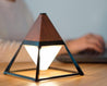 Calarbo™ Pyramid Touch Activated Diamond Lamp Dark Wood Light