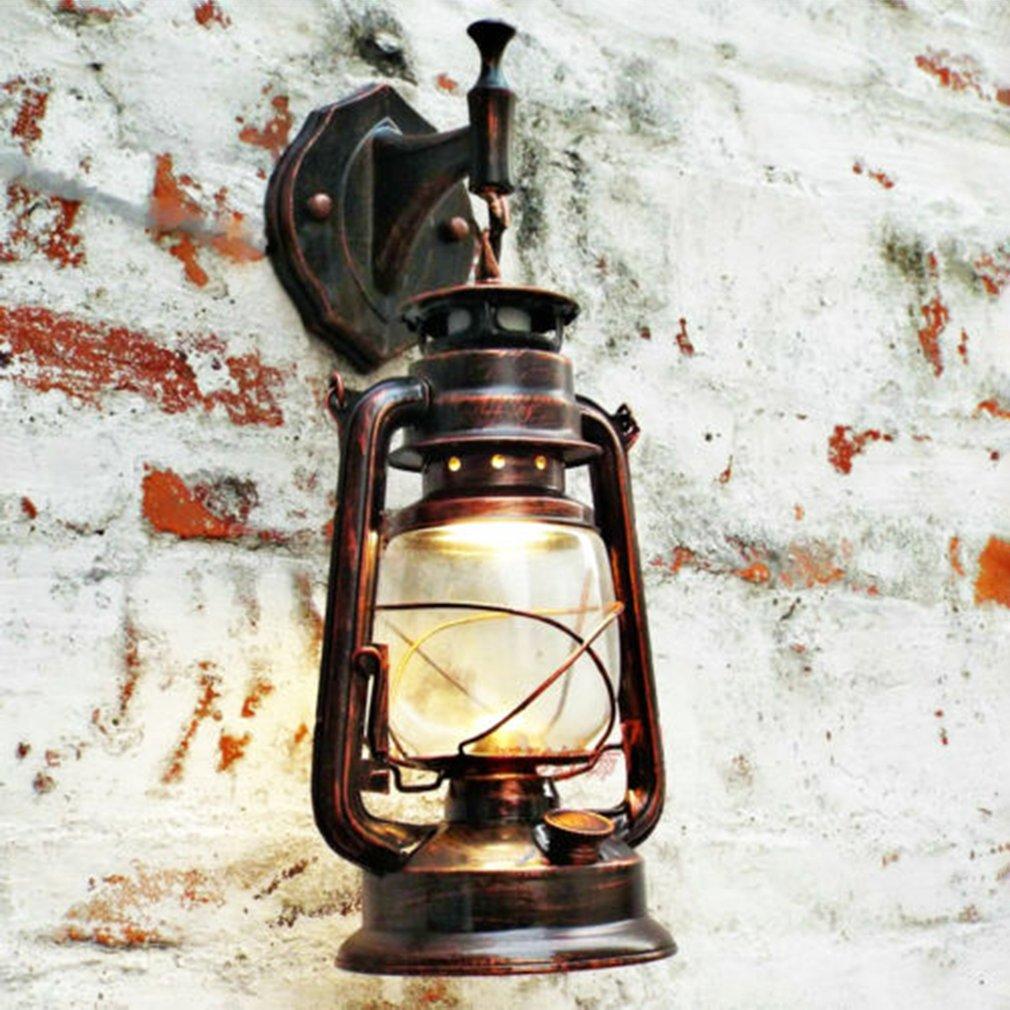 Calarbo™ Vintage Lantern Style Wall Mount Lamp Red Copper Light