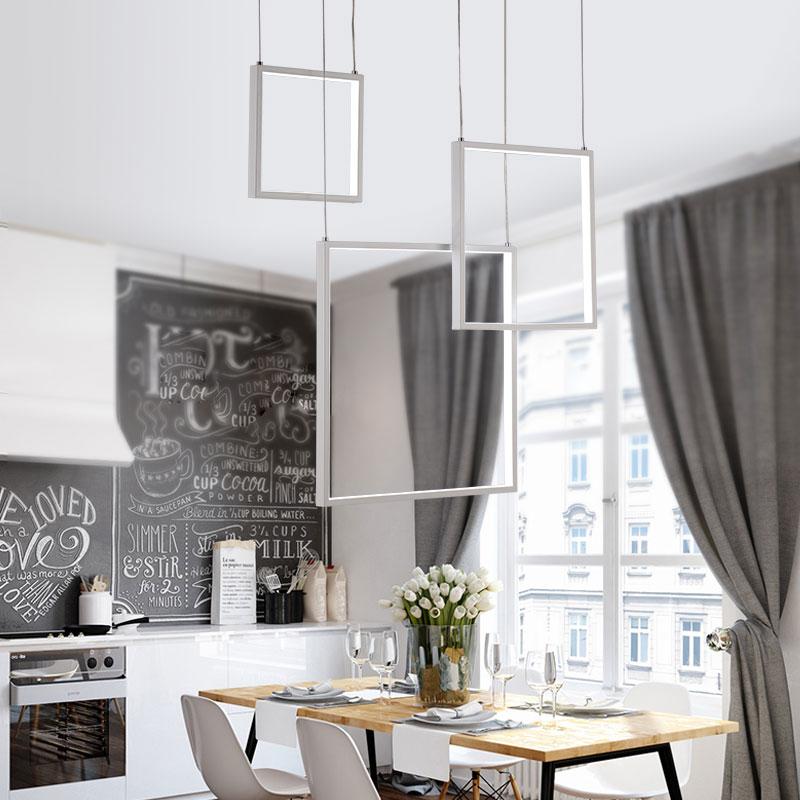 Calarbo™ Fleur - Art Deco Hanging Lamp 3 Squares - 27" Light