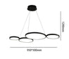 Calarbo™ Gleam - Minimalism Art Deco Hanging Light Black Small - 37" x 20" Light