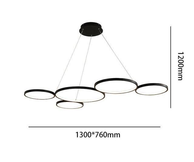 Calarbo™ Gleam - Minimalism Art Deco Hanging Light Black Large - 51" x 30" Light