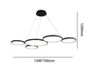Calarbo™ Gleam - Minimalism Art Deco Hanging Light Black Large - 51" x 30" Light