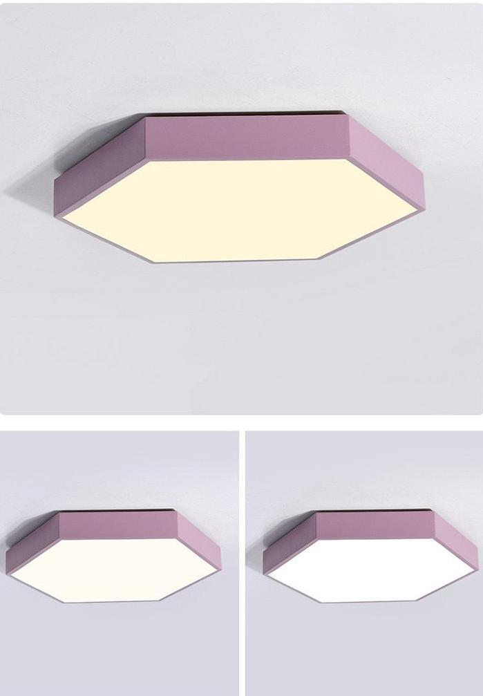 Calarbo™ Hex Ceiling Lights Pink Light