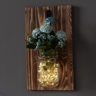 Calarbo™ Jinx - Wall Mounted Fairy Light Mason Jar Dark Green Light