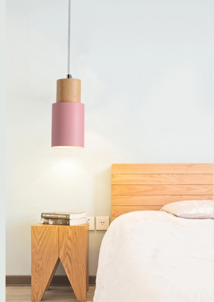Calarbo™ Designer Nordic Wooden Base Hanging Light Pink Light