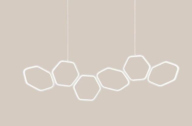 Calarbo™ Jocasta - Art Deco LED Geometric Chandelier White Large - 47.5" Chandelier