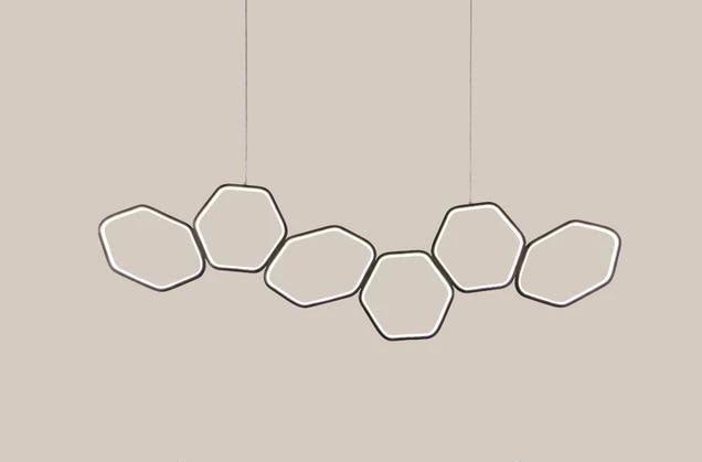 Calarbo™ Jocasta - Art Deco LED Geometric Chandelier Coffee Large - 47.5" Chandelier